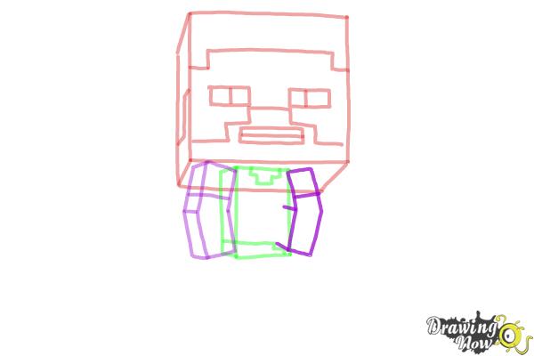 How to Draw a Chibi Steve from Minecraft - Step 6