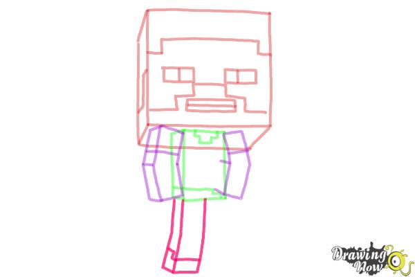 How to Draw a Chibi Steve from Minecraft - Step 7
