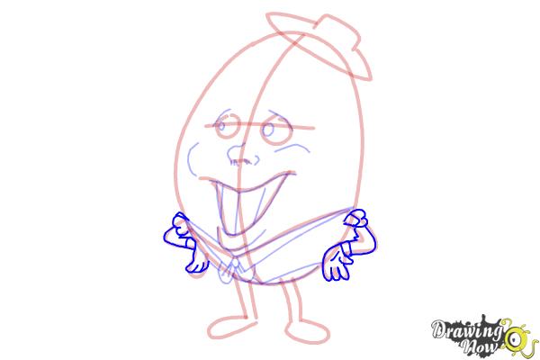 How to Draw Humpty Dumpty - Step 14