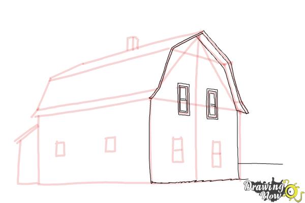 How to Draw an Old Farm House - Step 8