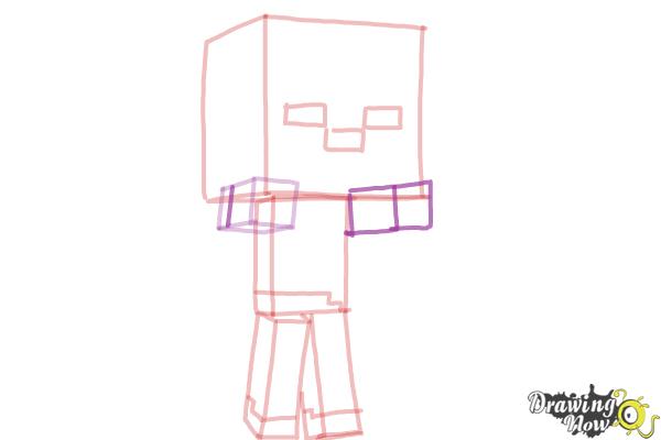 How to Draw a Chibi Zombie from Minecraft - Step 12