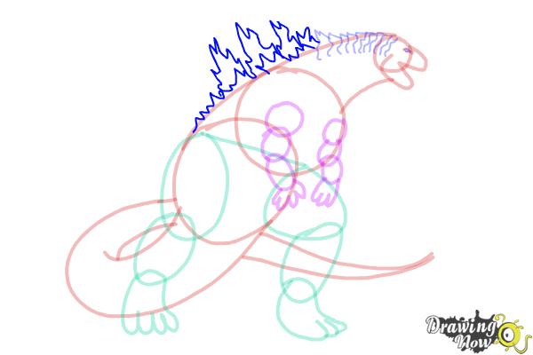 How to Draw Godzilla 2019 - Step 12