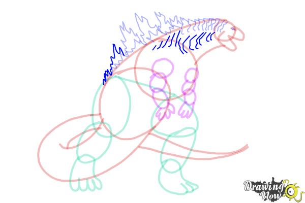 How to Draw Godzilla 2019 - Step 13