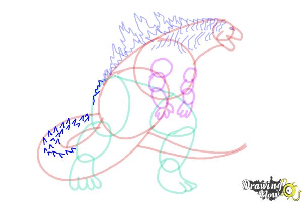 How to Draw Godzilla 2019 - Step 14