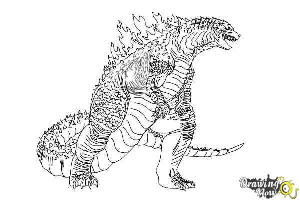 How to Draw Godzilla 2019 - DrawingNow