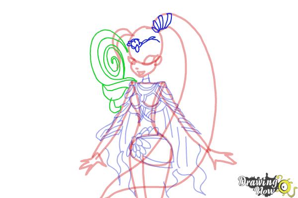 How to Draw Stella, Fairy Of The Shining Sun from Winx - Step 9