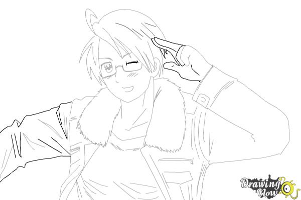 How to Draw America from Hetalia - Step 13 How to Draw America from Hetalia - Step 13