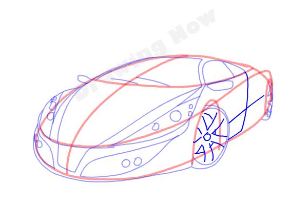 How to Draw a Cool Car - Step 11 How to Draw a Cool Car - Step 11