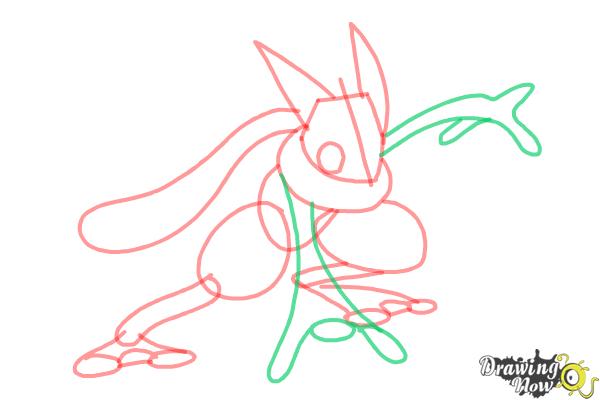 How to Draw Greninja from Pokemon X And Y - Step 6