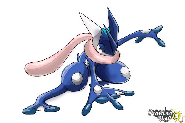 How to Draw Greninja from Pokemon X And Y - Step 9