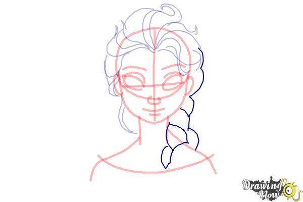 How to Draw Elsa Easy - Step 11