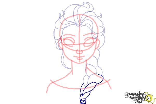 How to Draw Elsa Easy - Step 12