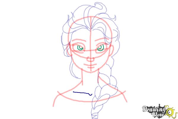 How to Draw Elsa Easy - Step 13
