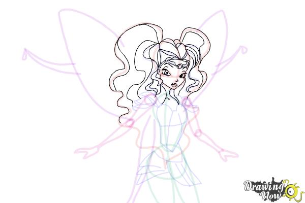 How to Draw Aisha, Fairy Of Waves from Winx - Step 10