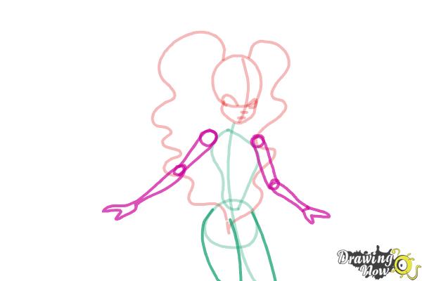 How to Draw Aisha, Fairy Of Waves from Winx - Step 5