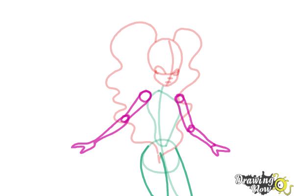 How to Draw Aisha, Fairy Of Waves from Winx - Step 5