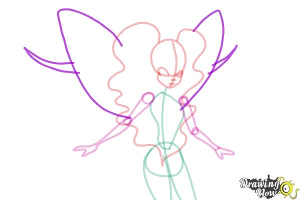 How to Draw Aisha, Fairy Of Waves from Winx - Step 6