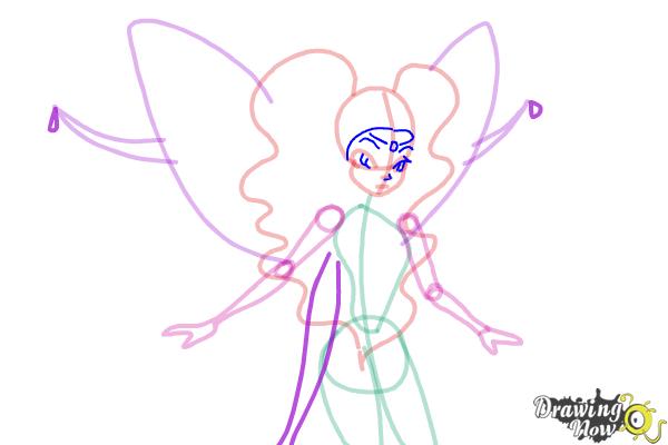 How to Draw Aisha, Fairy Of Waves from Winx - Step 7