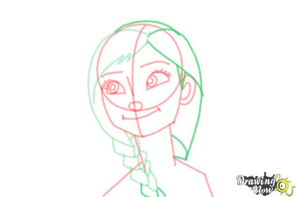 How to Draw Anna Easy - Step 12