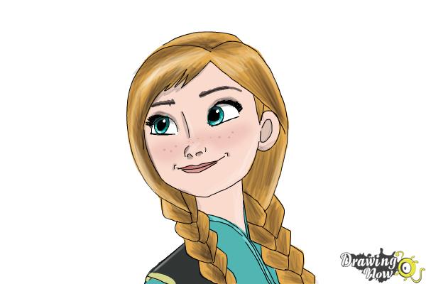 How to Draw Anna Easy - Step 18