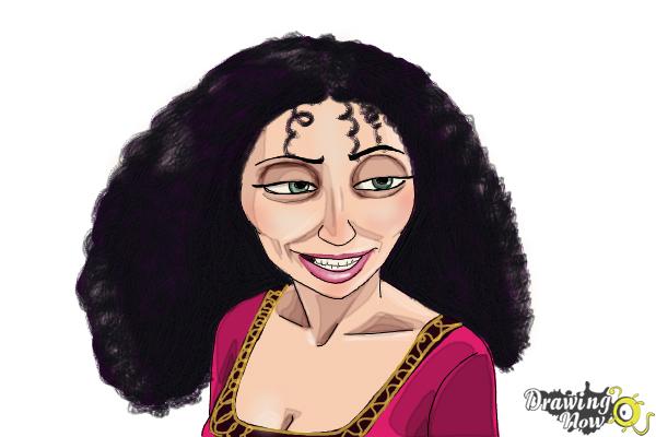 How to Draw Mother Gothel from Tangled - Step 12