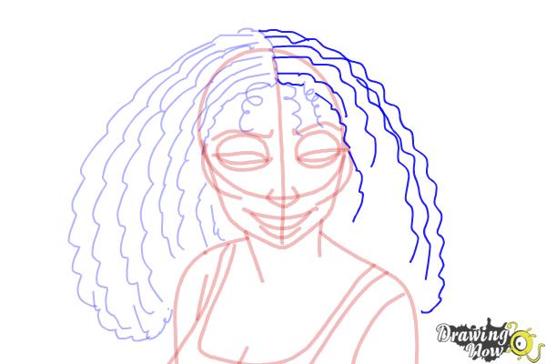 How to Draw Mother Gothel from Tangled - Step 9