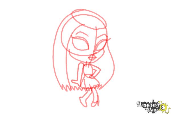 How to Draw Chibi Frankie Stein from Monster High - Step 5