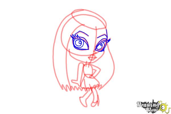 How to Draw Chibi Frankie Stein from Monster High - Step 6