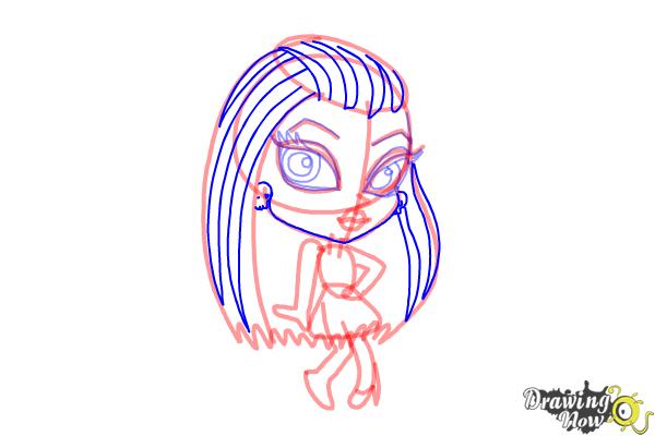 How to Draw Chibi Frankie Stein from Monster High - Step 7