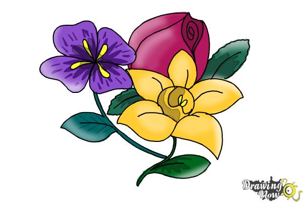 How to Draw Flowers Step by Step - Step 13