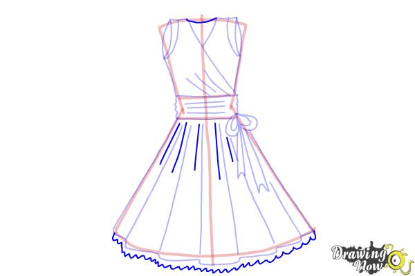 How to Draw a Dress Step by Step - Step 10