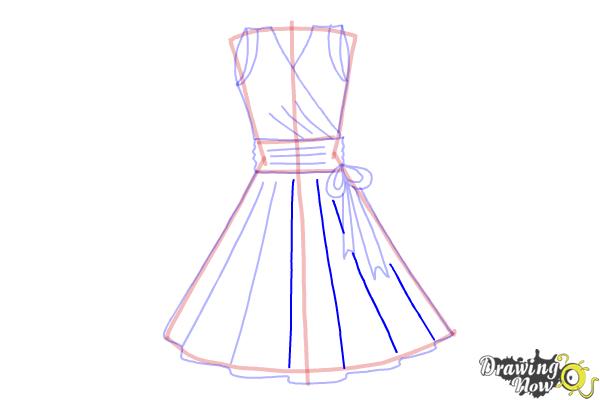 How to Draw a Dress Step by Step - Step 9