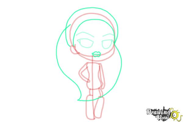 How to Draw Chibi Abbey Bominable from Monster High - Step 5
