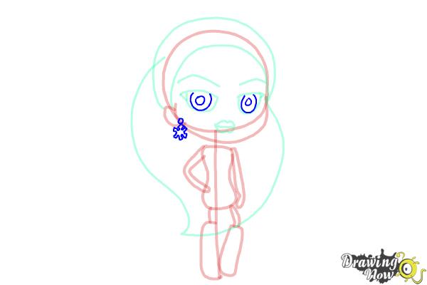 How to Draw Chibi Abbey Bominable from Monster High - Step 6