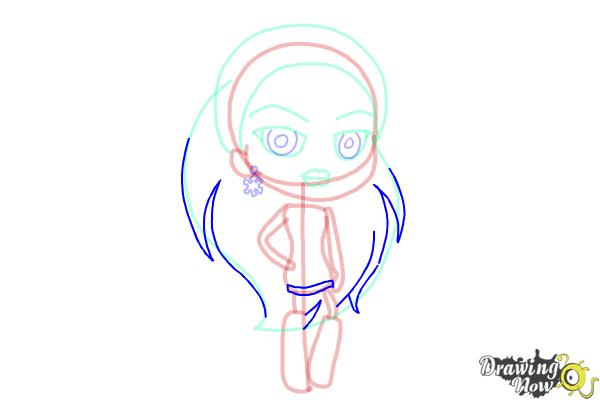 How to Draw Chibi Abbey Bominable from Monster High - Step 7