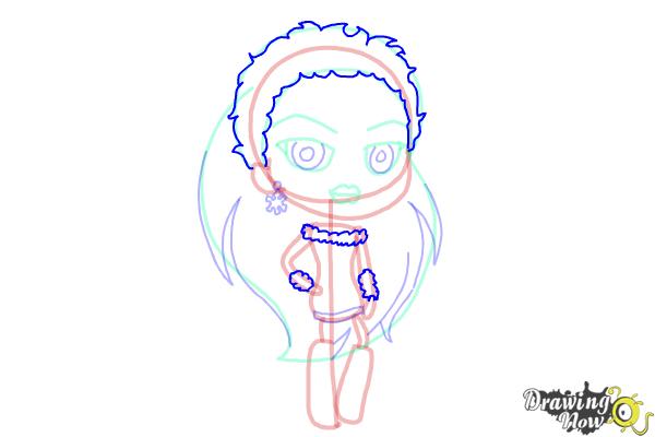 How to Draw Chibi Abbey Bominable from Monster High - Step 8