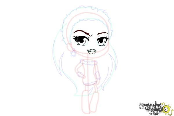 How to Draw Chibi Abbey Bominable from Monster High - Step 9