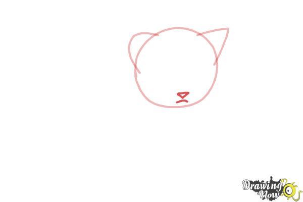 How to Draw a Kitten Step by Step - Step 2 How to Draw a Kitten Step by Step - Step 2
