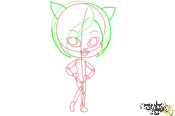 How to Draw Chibi Toralei Stripe from Monster High - Step 10