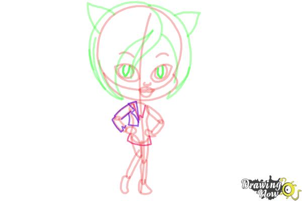 How to Draw Chibi Toralei Stripe from Monster High - Step 11