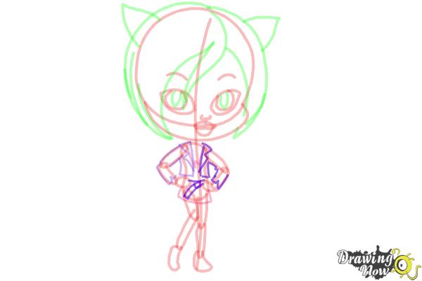 How to Draw Chibi Toralei Stripe from Monster High - Step 12