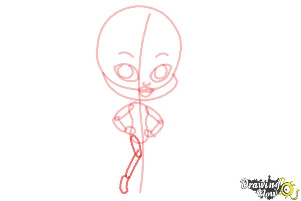 How to Draw Chibi Toralei Stripe from Monster High - Step 7