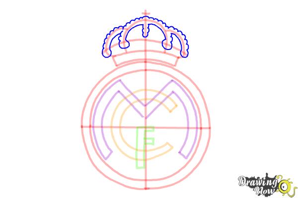 How to Draw Real Madrid Logo - Step 10