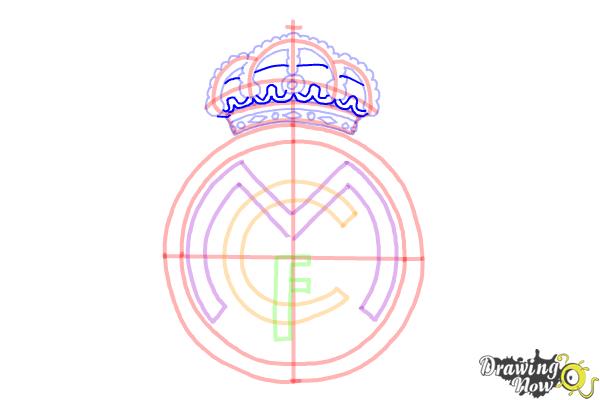 How to Draw Real Madrid Logo - Step 13