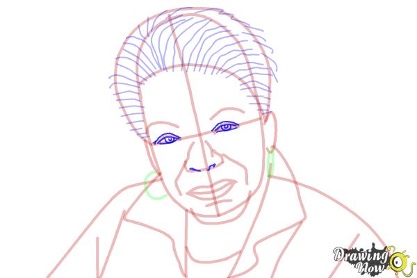 How to Draw Maya Angelou - Step 10