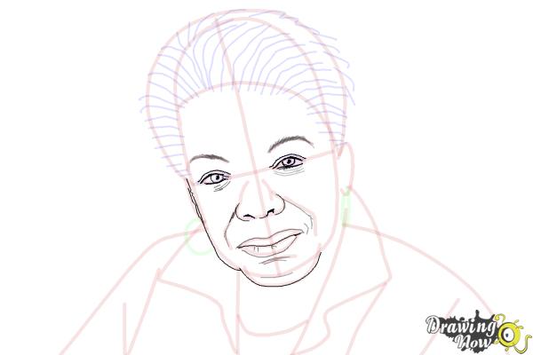 How to Draw Maya Angelou - Step 11