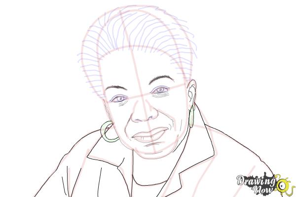 How to Draw Maya Angelou - Step 12