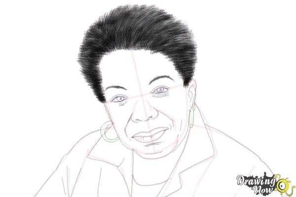 How to Draw Maya Angelou - Step 13