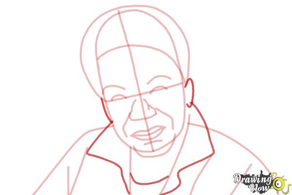 How to Draw Maya Angelou - Step 8