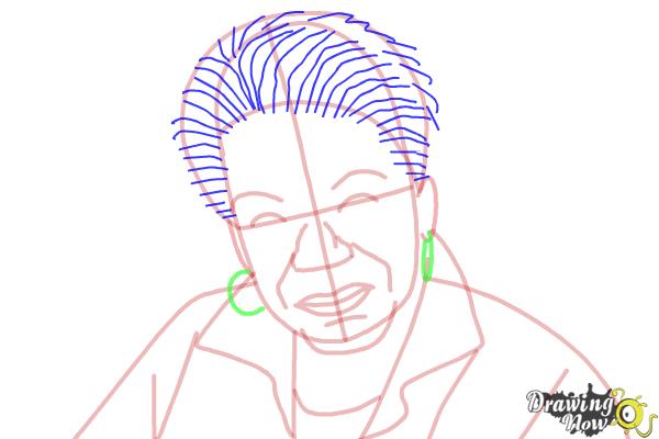 How to Draw Maya Angelou - Step 9